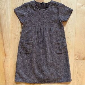 Vintage Simple Kids Brown Tweed With Silver Flecks Dress